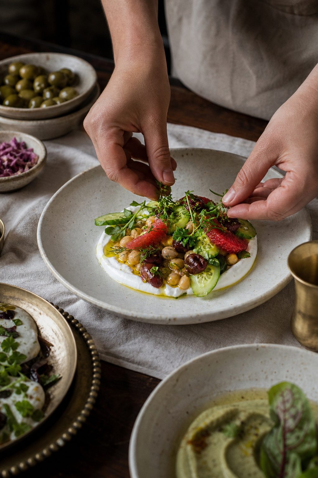 Frische Zubereitung von Mezze